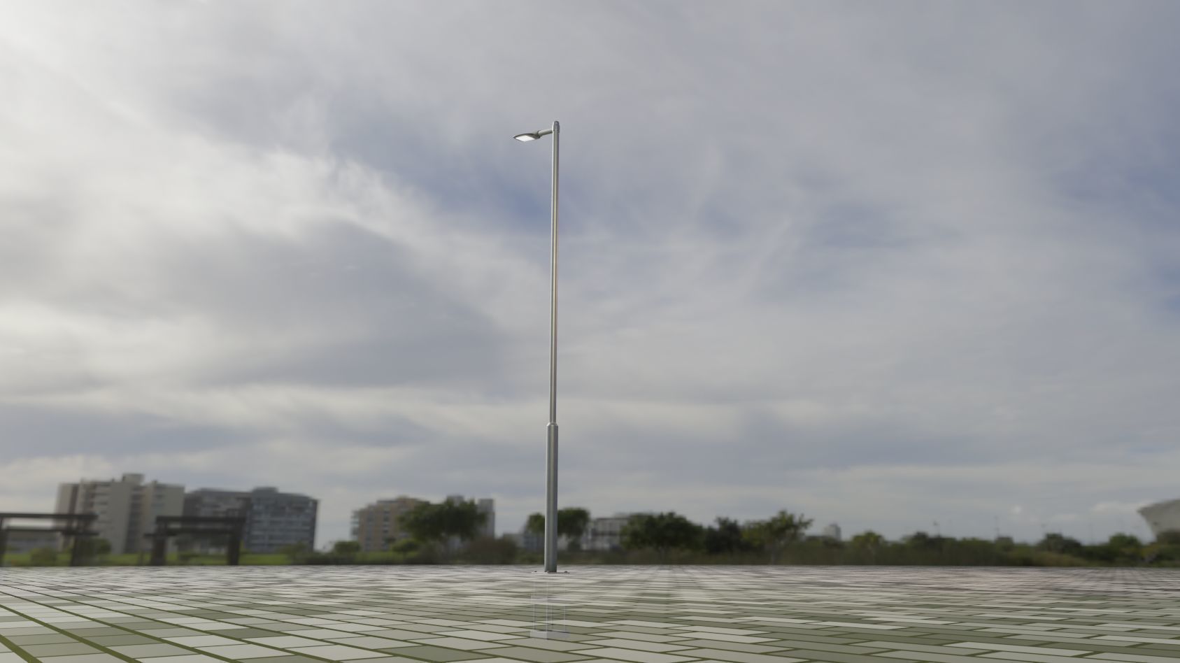 Street Light 12 version 6 5m with pole 2 Low-poly 3D model_19