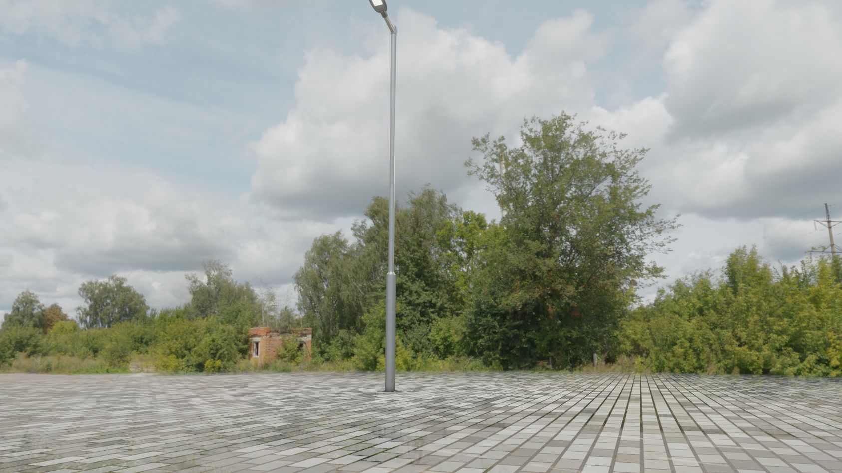 Street Light 12 version 6 5m with pole 2 Low-poly 3D model_8