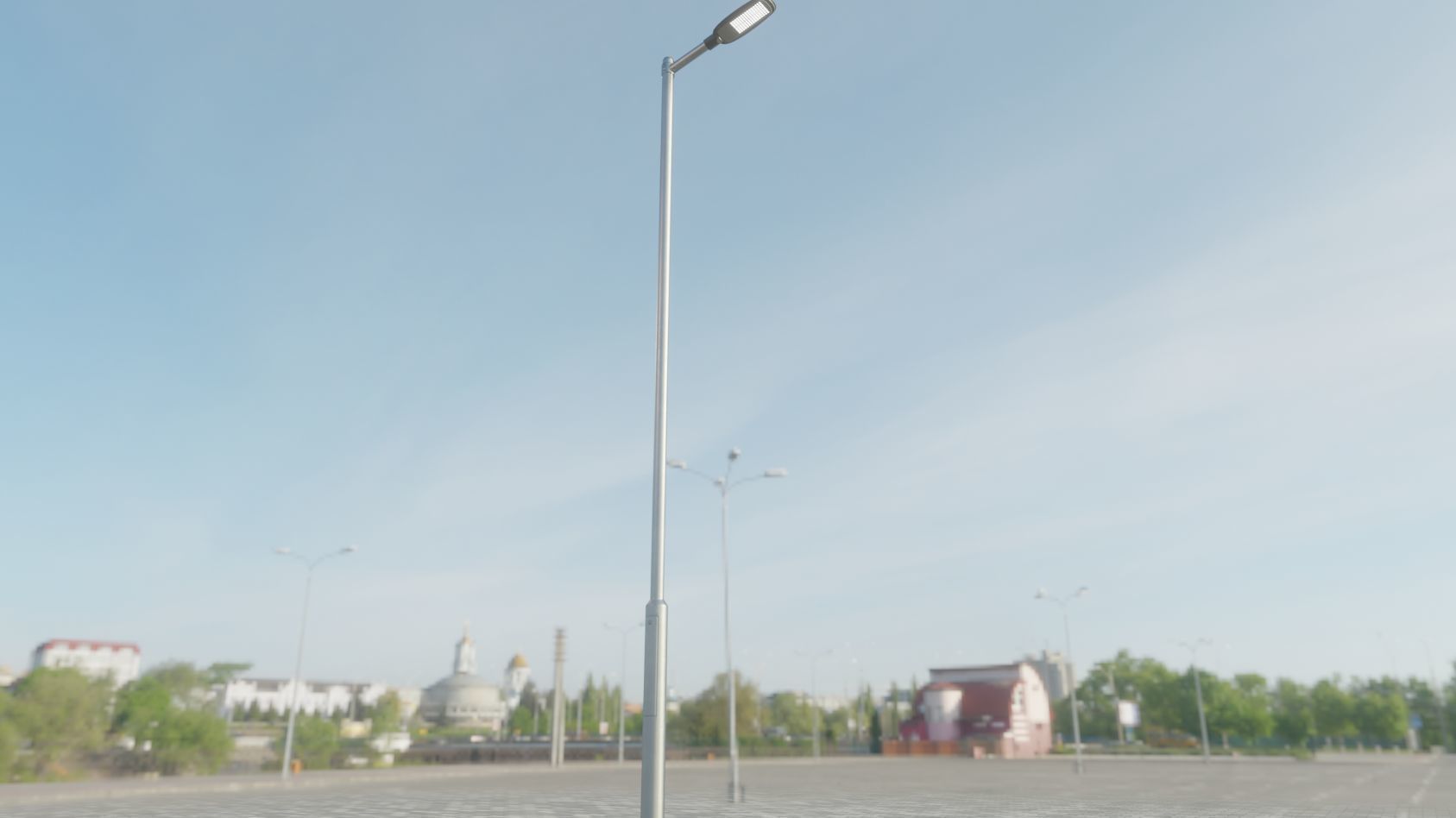 Street Light 12 version 6 5m with pole 2 Low-poly 3D model_1