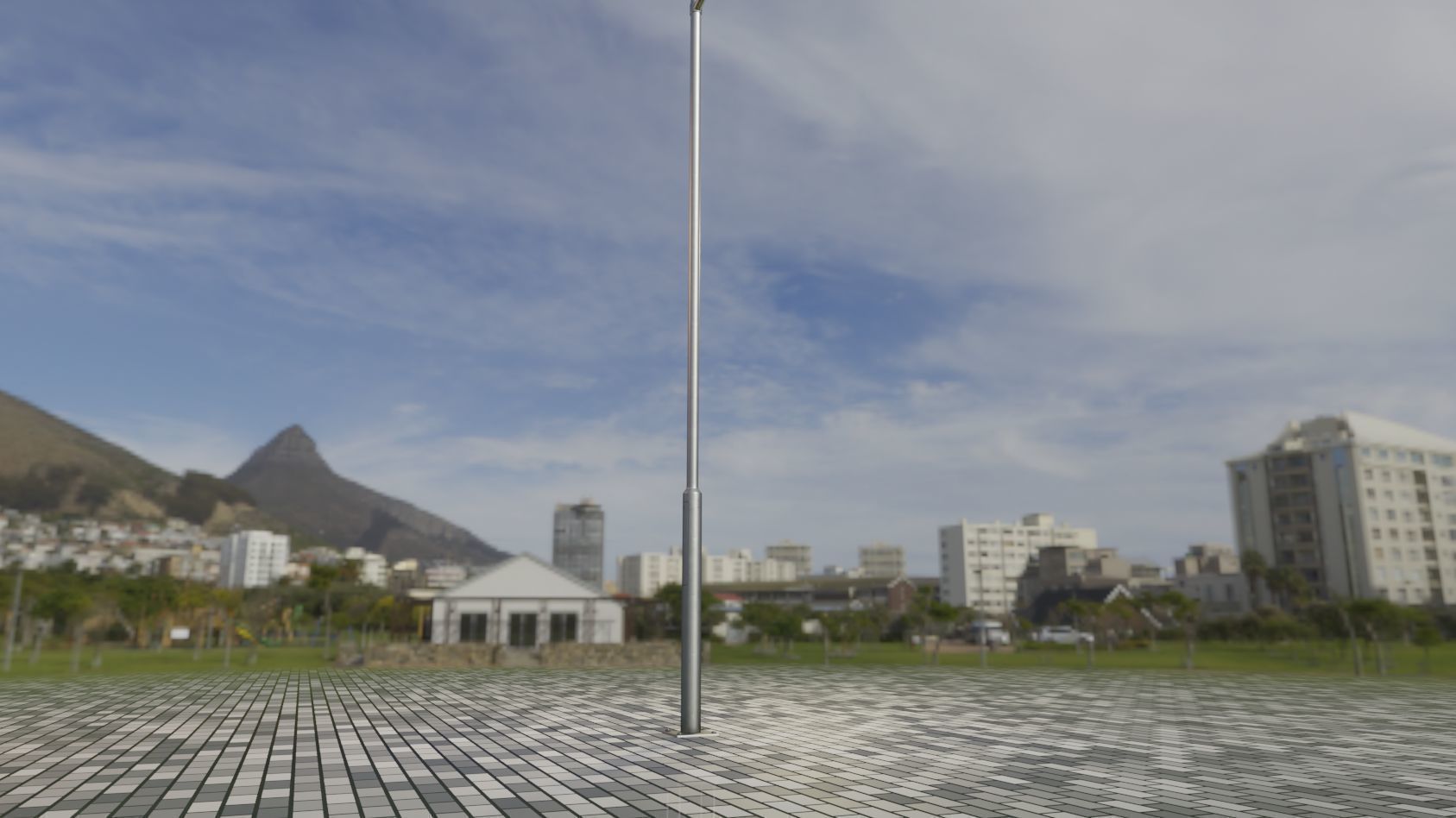 Street Light 12 version 6 5m with pole 2 Low-poly 3D model_4