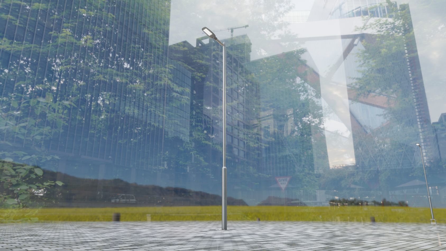 Street Light 12 version 6 5m with pole 2 Low-poly 3D model_43