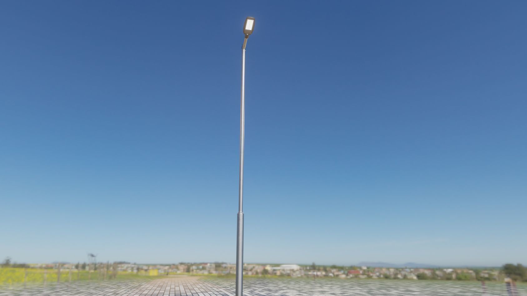 Street Light 12 version 6 5m with pole 2 Low-poly 3D model_5