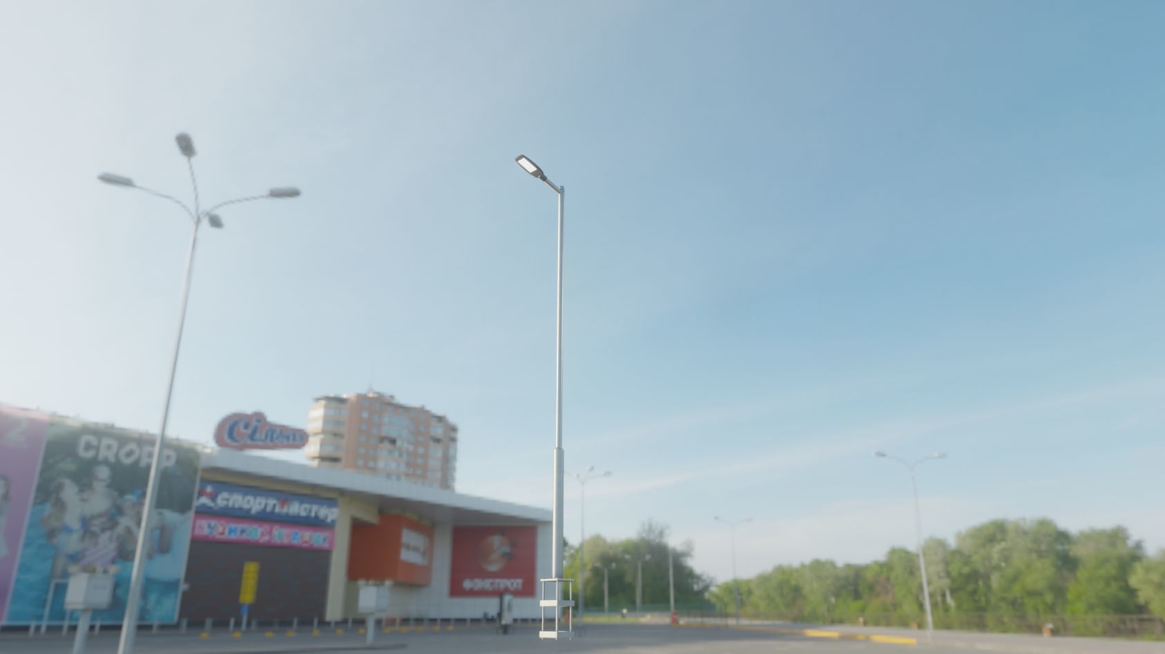 Street Light 12 version 6 5m with pole 2 Low-poly 3D model_76