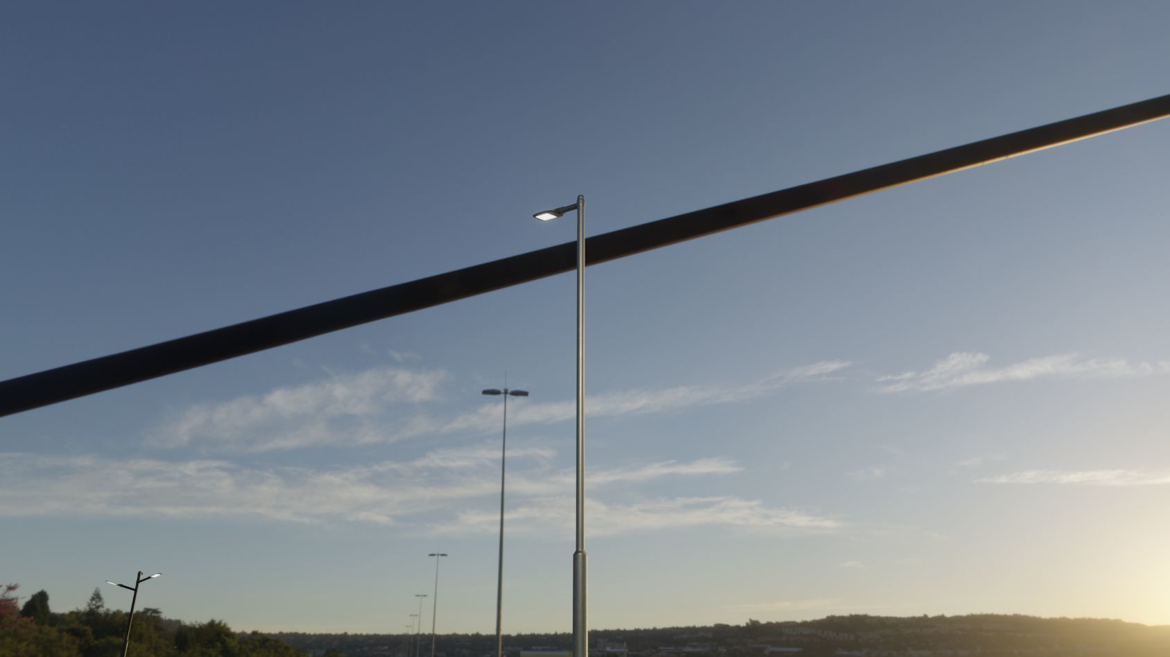 Street Light 12 version 6 5m with pole 2 Low-poly 3D model_85