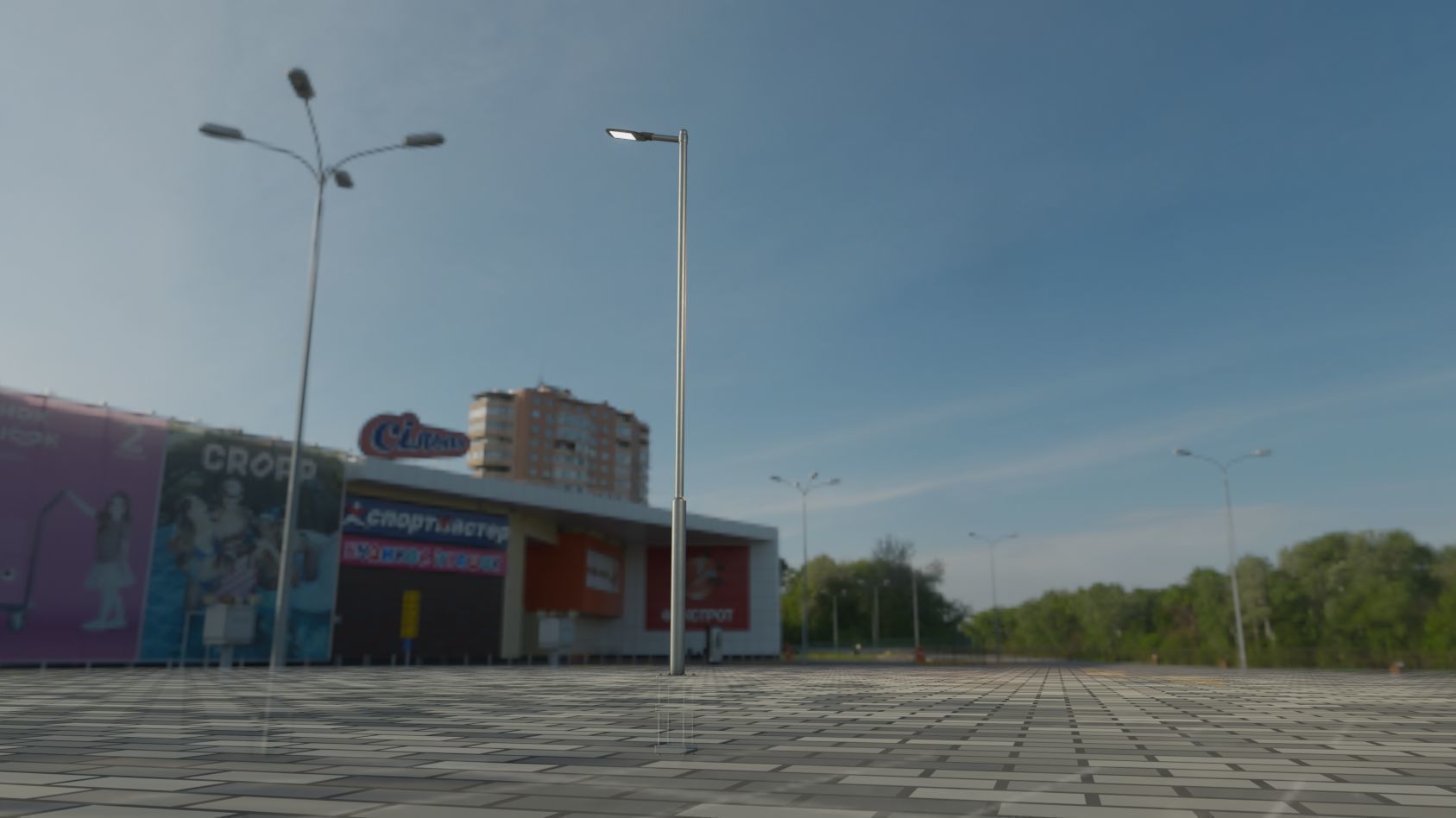 Street Light 12 version 6 5m with pole 2 Low-poly 3D model_16