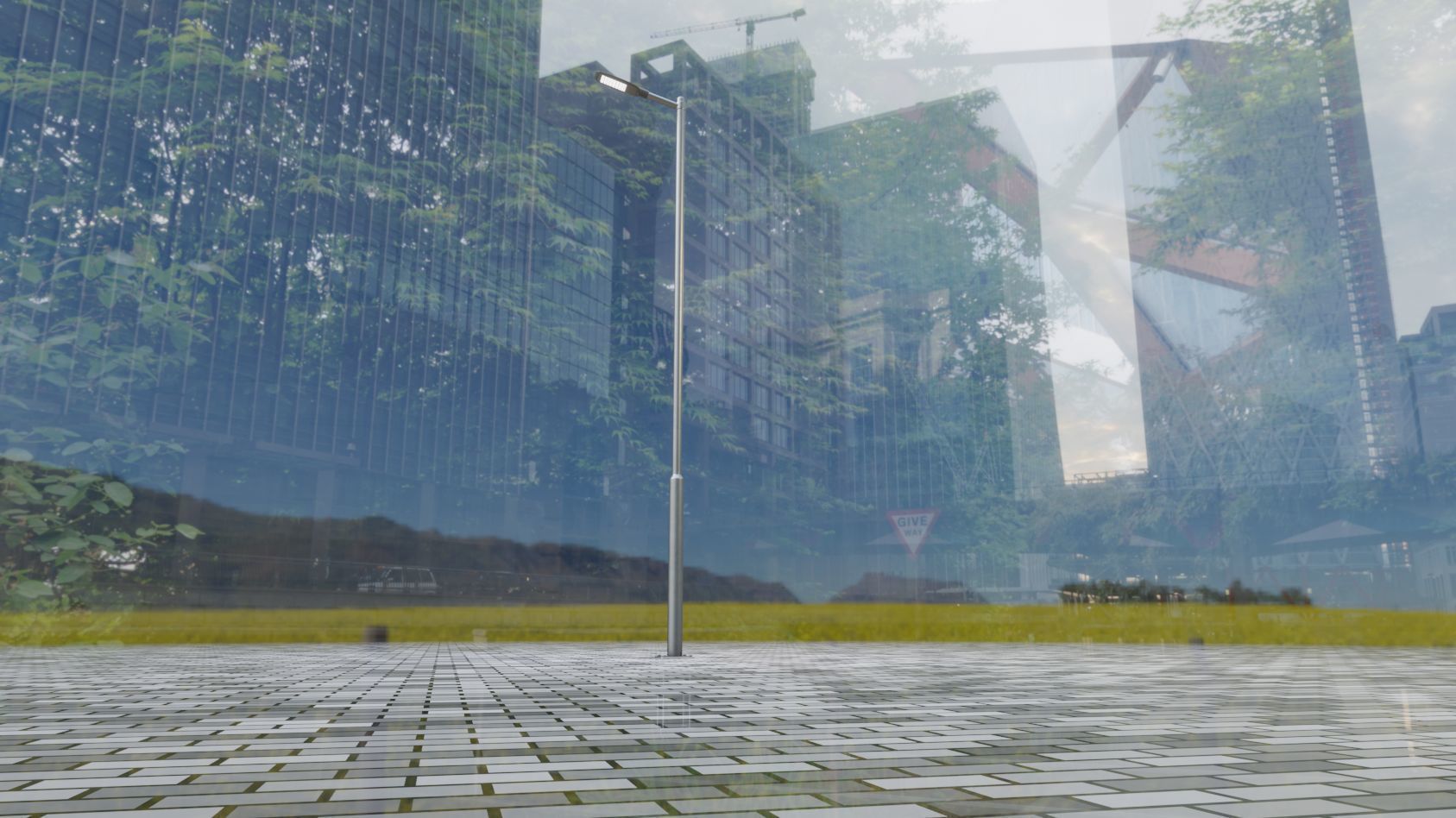 Street Light 12 version 6 5m with pole 2 Low-poly 3D model_13