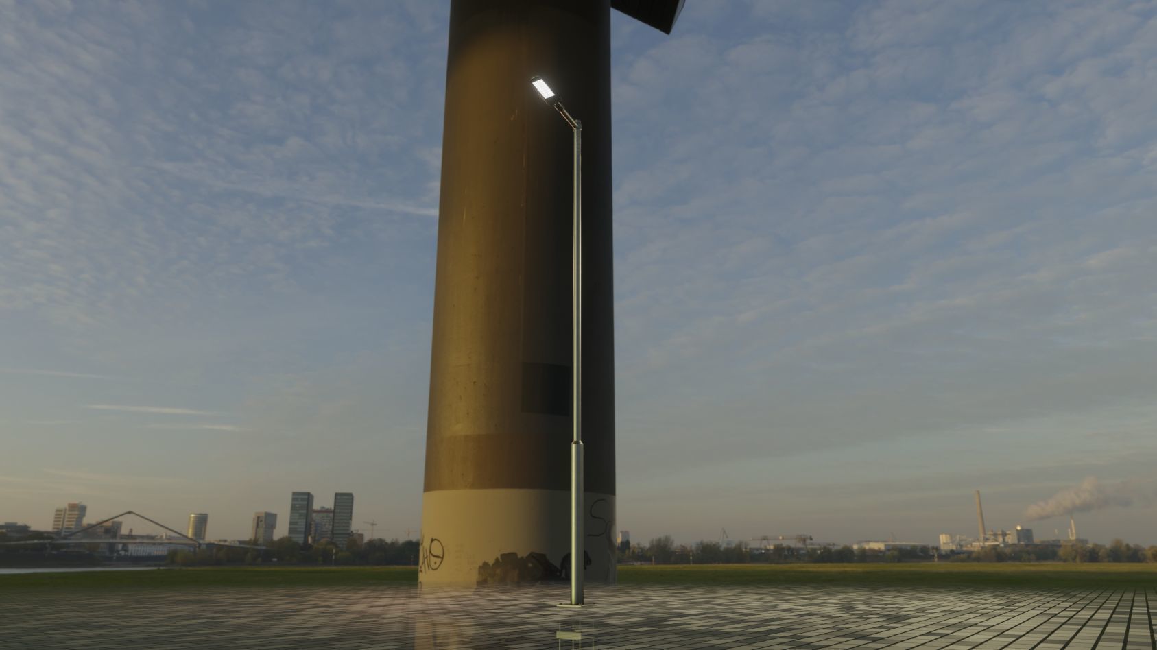 Street Light 12 version 6 5m with pole 2 Low-poly 3D model_42