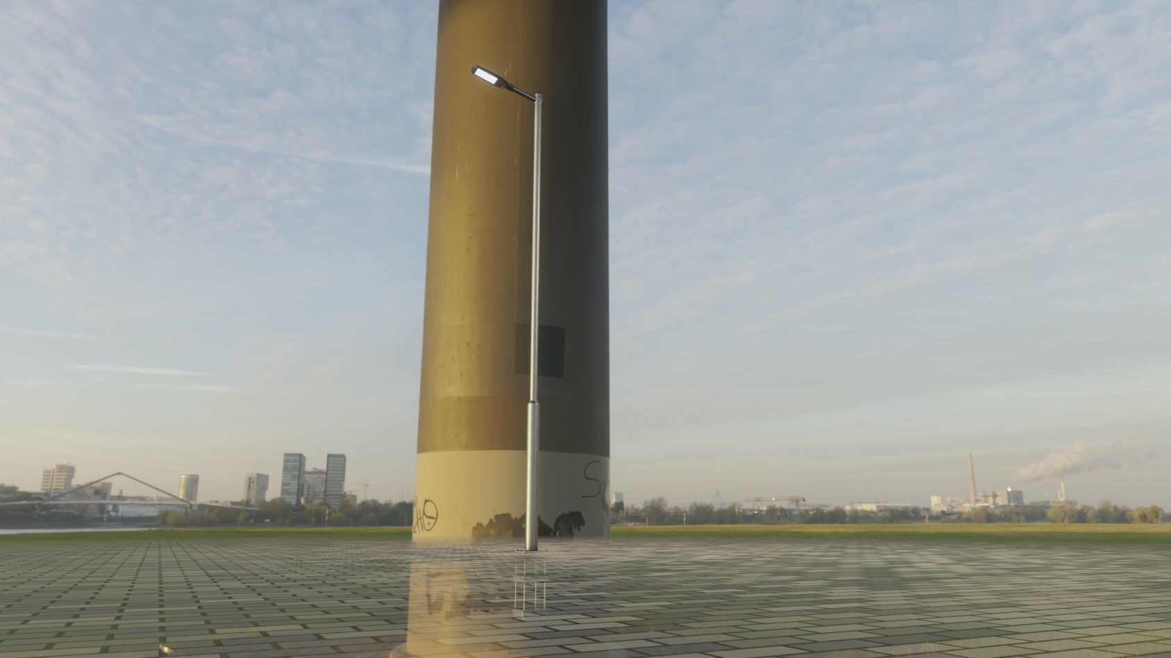 Street Light 12 version 6 5m with pole 2 Low-poly 3D model_12