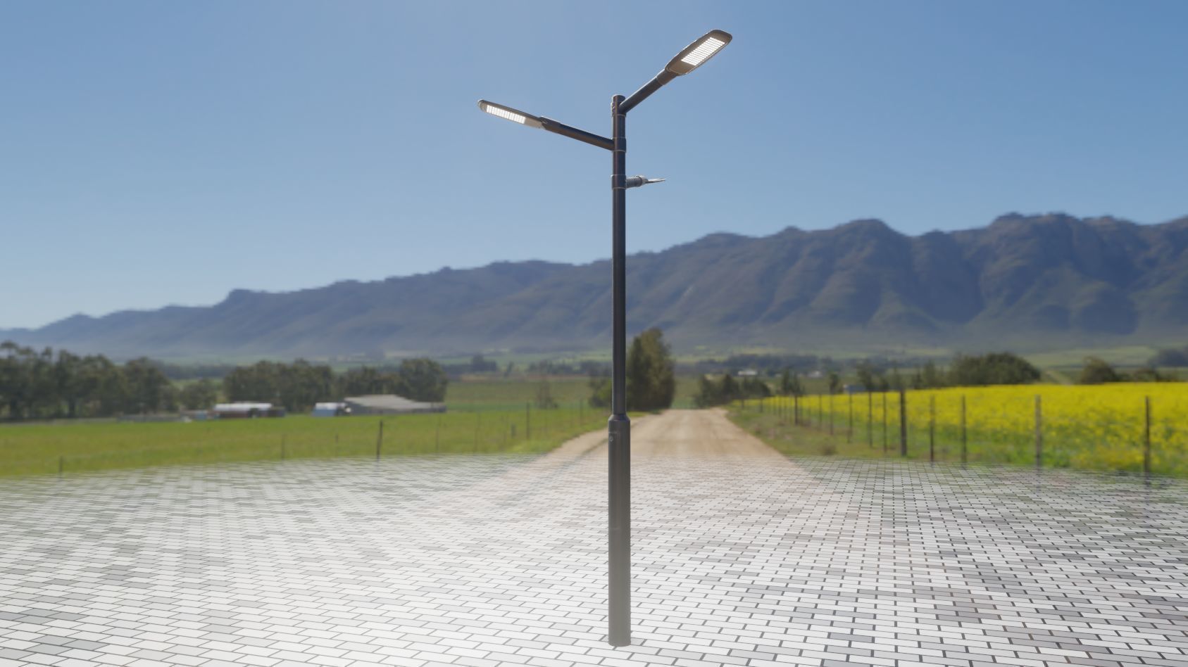 Street Light 12 version 5 3m with pole 3 Low-poly 3D model_2