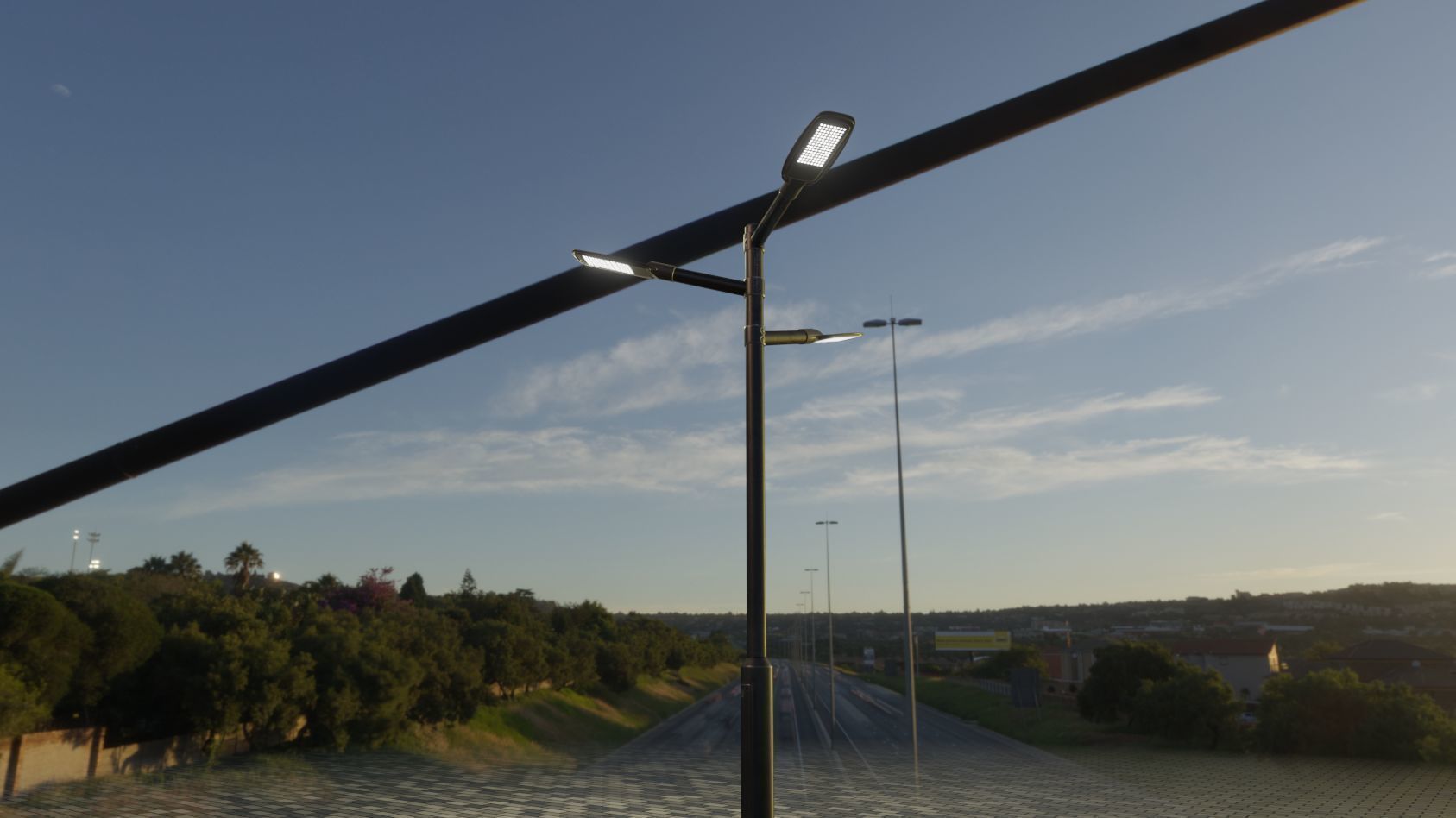 Street Light 12 version 5 3m with pole 3 Low-poly 3D model_35