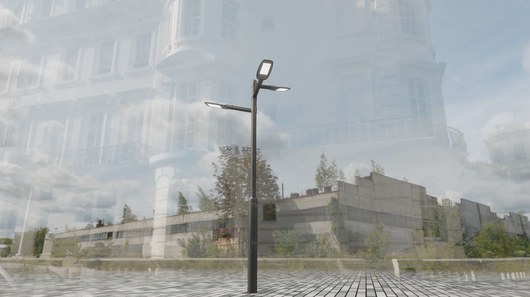 Street Light 12 version 5 3m with pole 3 Low-poly 3D model_25