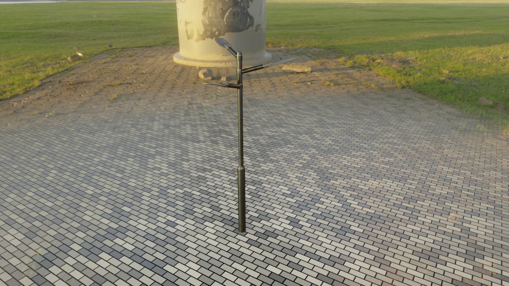 Street Light 12 version 5 3m with pole 3 Low-poly 3D model_52