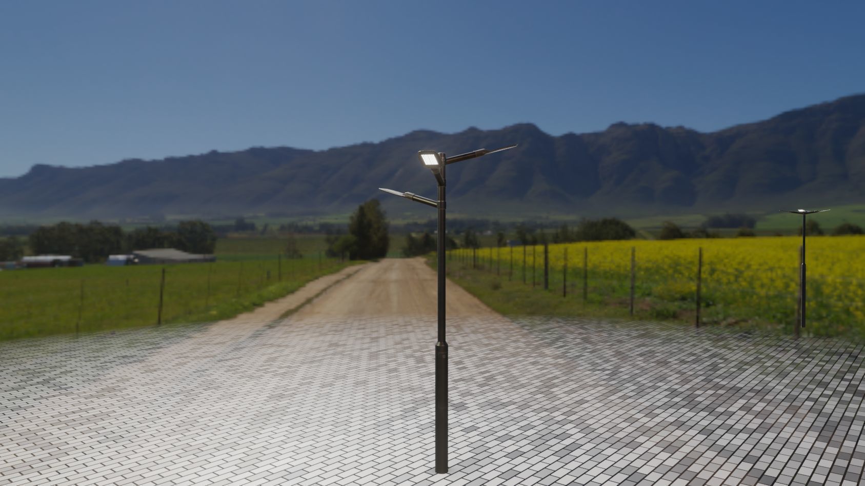Street Light 12 version 5 3m with pole 3 Low-poly 3D model_60