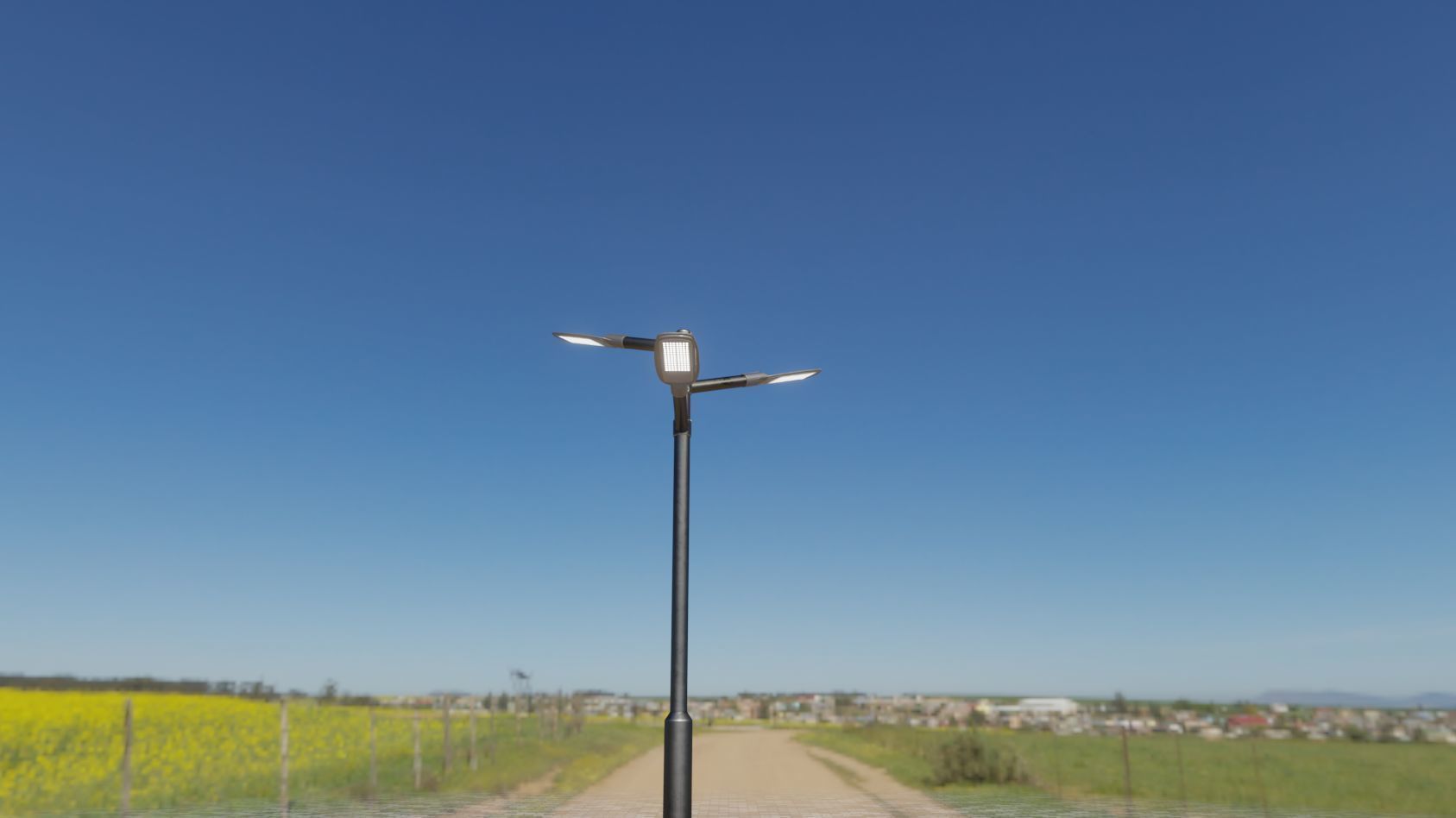 Street Light 12 version 5 3m with pole 3 Low-poly 3D model_15