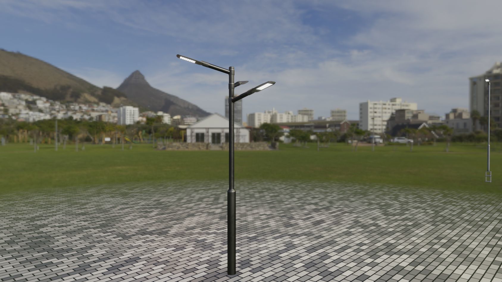 Street Light 12 version 5 3m with pole 3 Low-poly 3D model_44