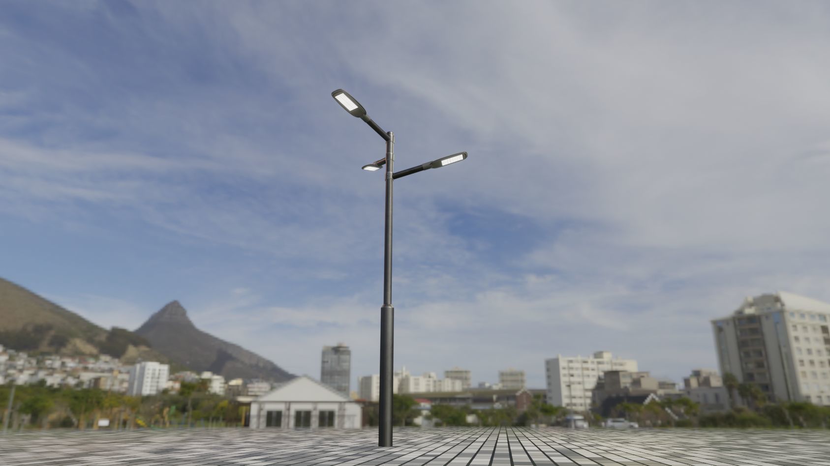 Street Light 12 version 5 3m with pole 3 Low-poly 3D model_74