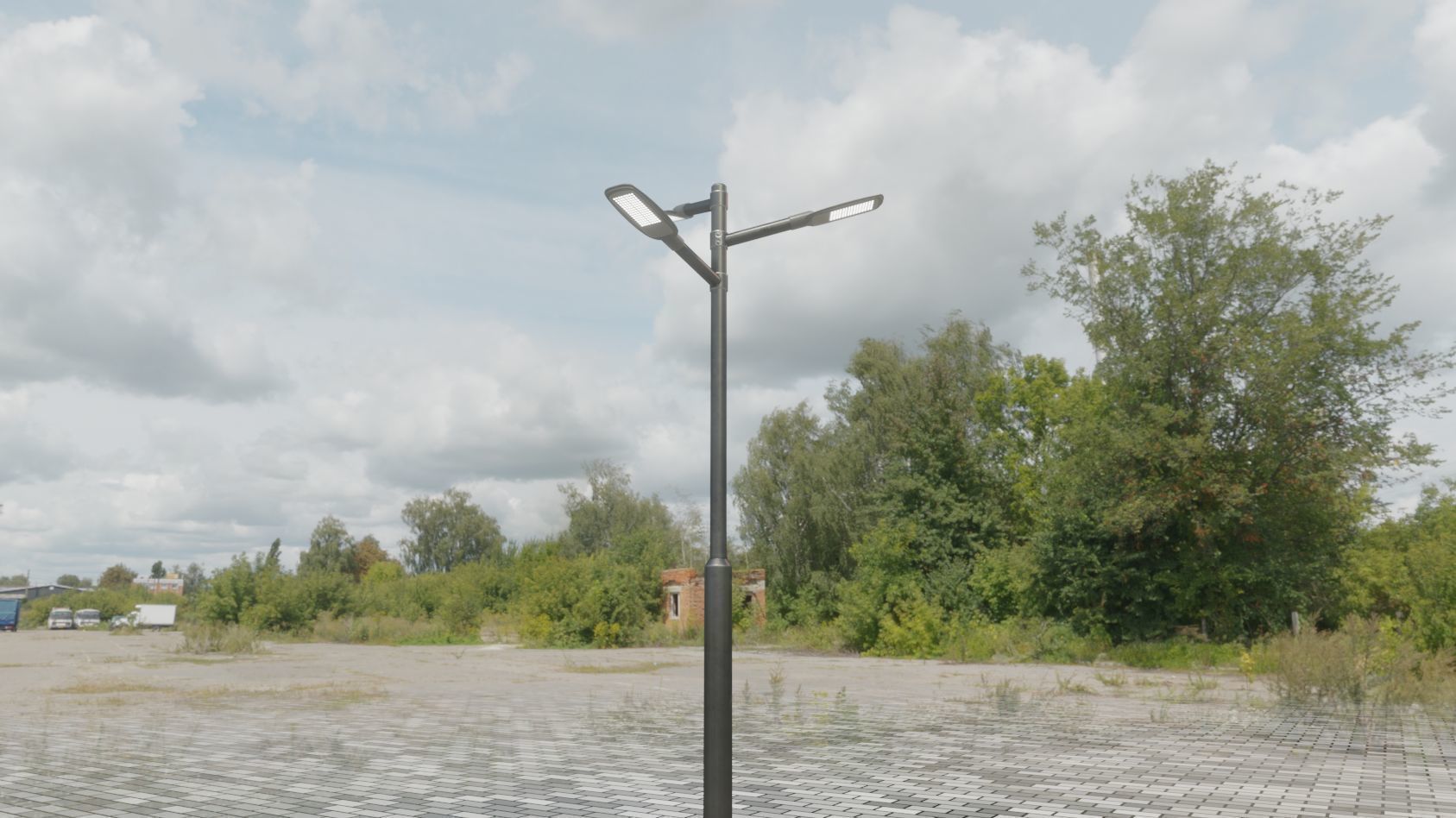 Street Light 12 version 5 3m with pole 3 Low-poly 3D model_18