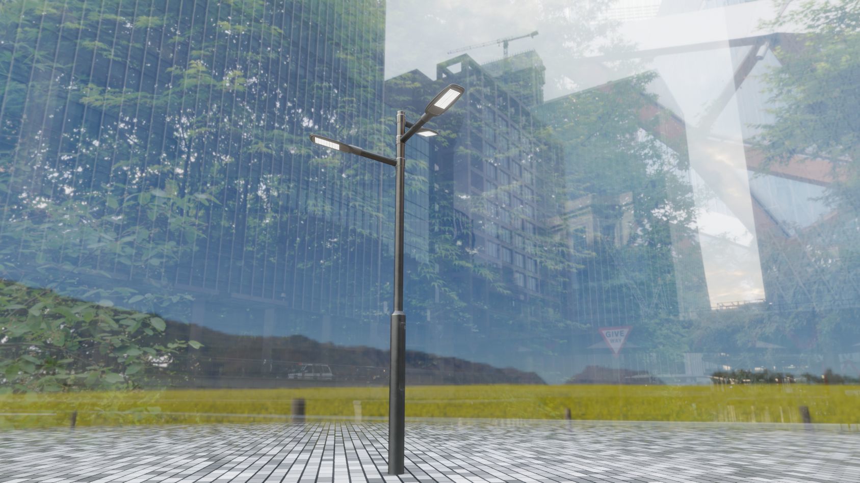 Street Light 12 version 5 3m with pole 3 Low-poly 3D model_23