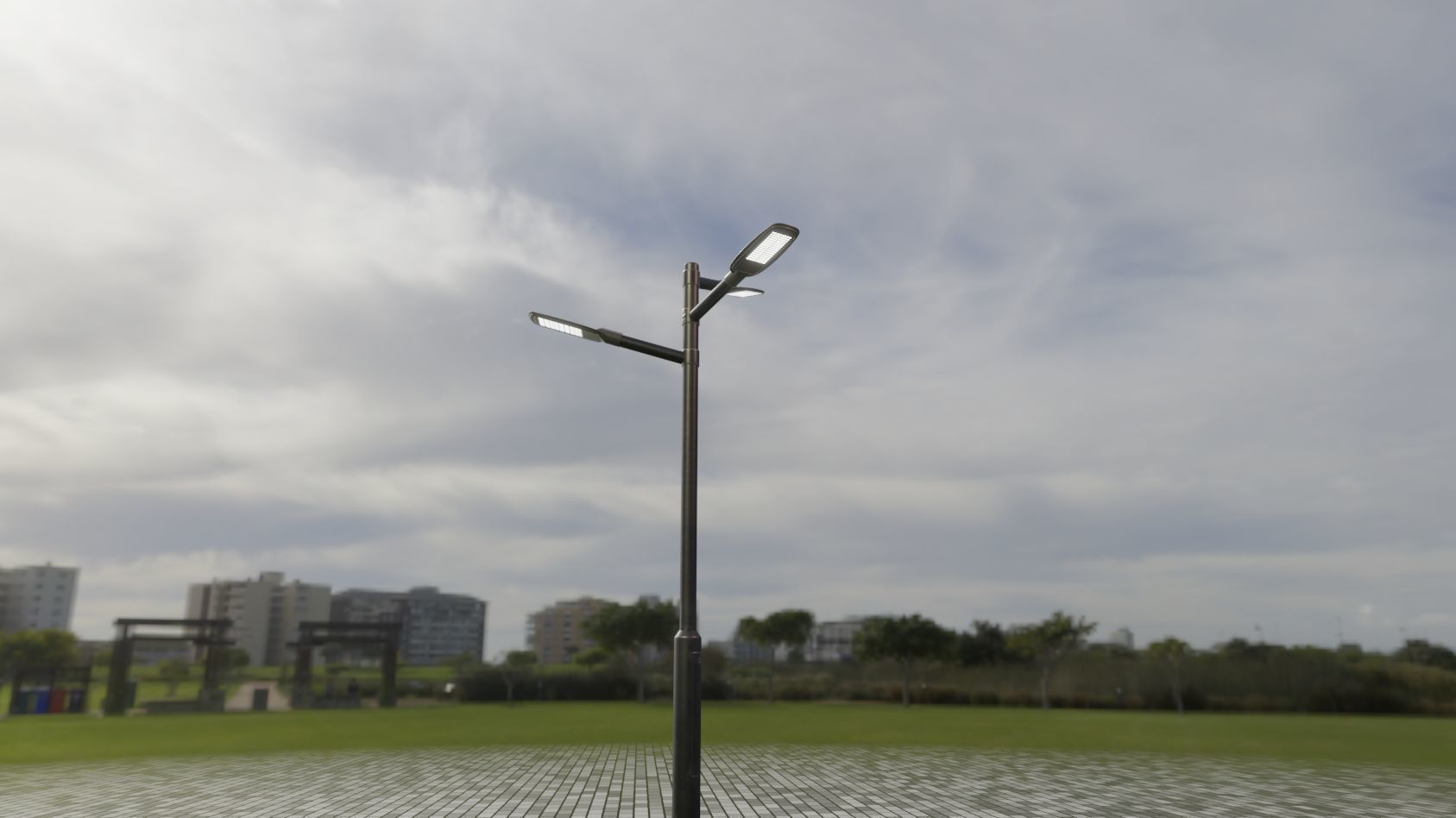 Street Light 12 version 5 3m with pole 3 Low-poly 3D model_89