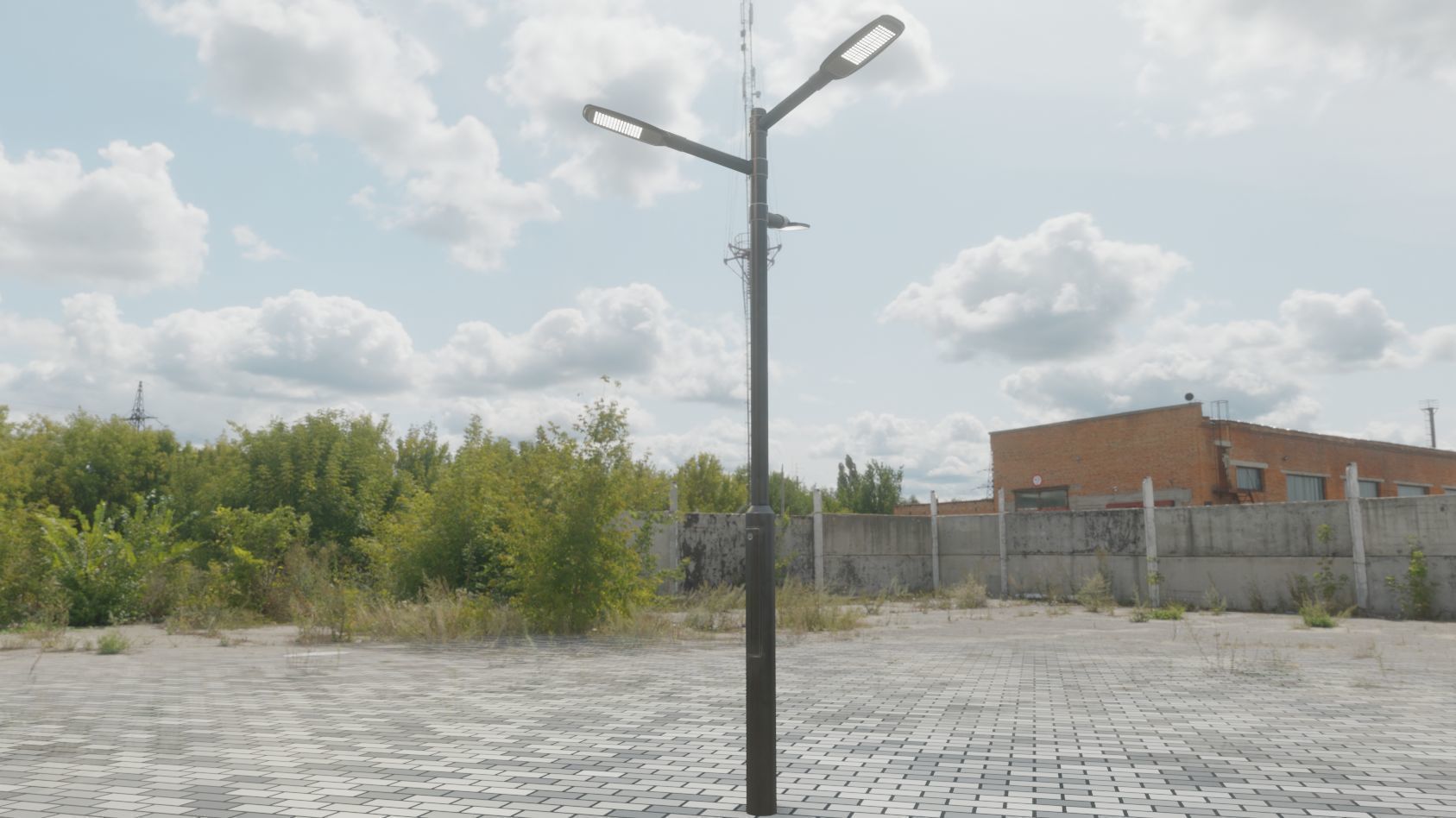 Street Light 12 version 5 3m with pole 3 Low-poly 3D model_33