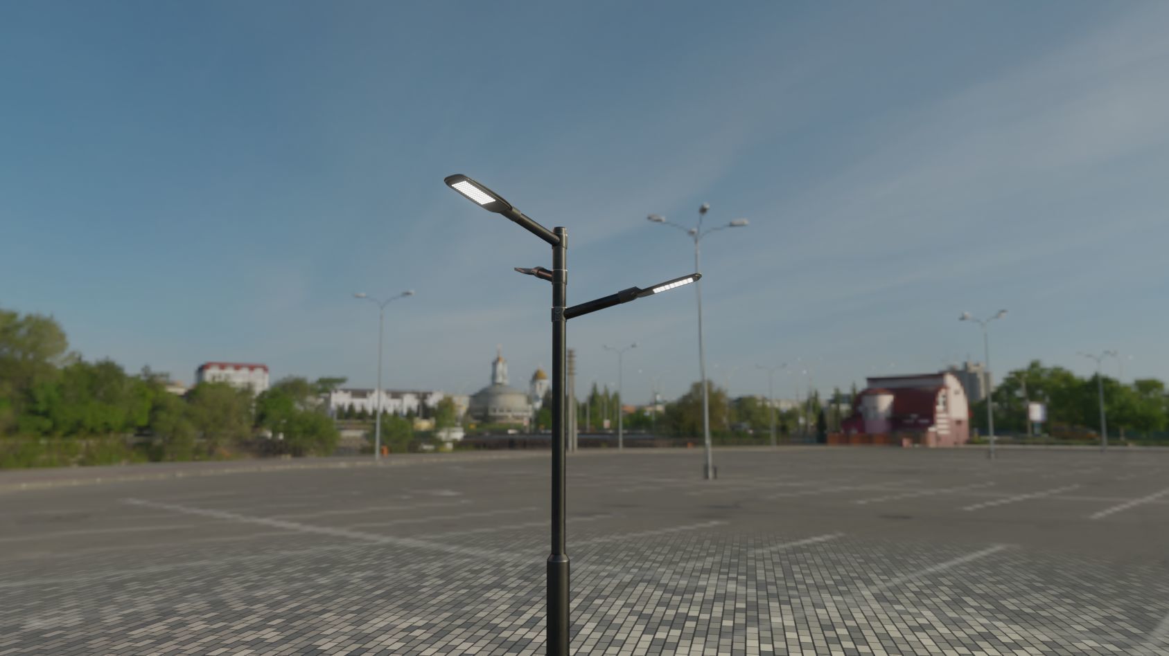 Street Light 12 version 5 3m with pole 3 Low-poly 3D model_41