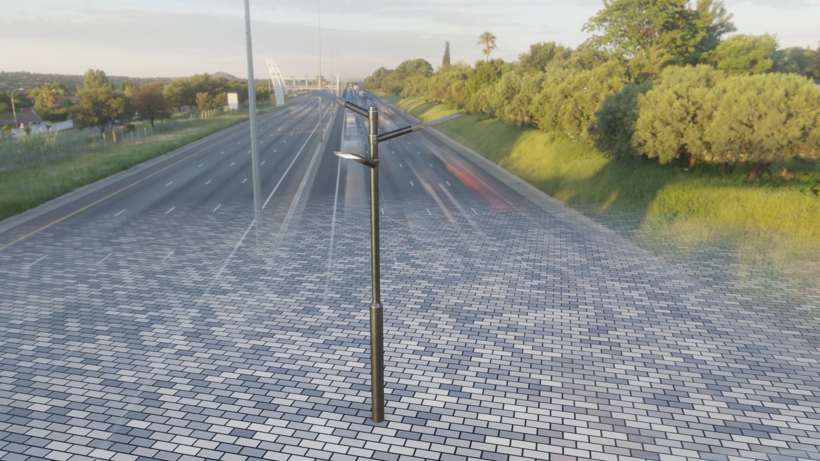 Street Light 12 version 5 3m with pole 3 Low-poly 3D model_50