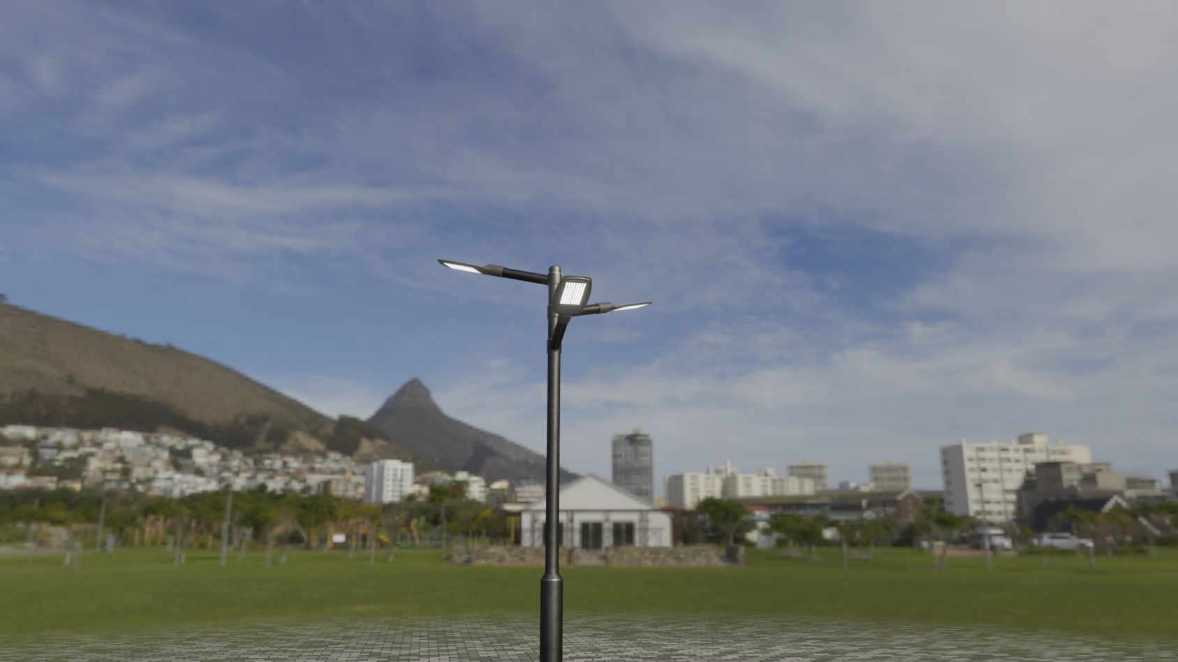 Street Light 12 version 5 3m with pole 3 Low-poly 3D model_14