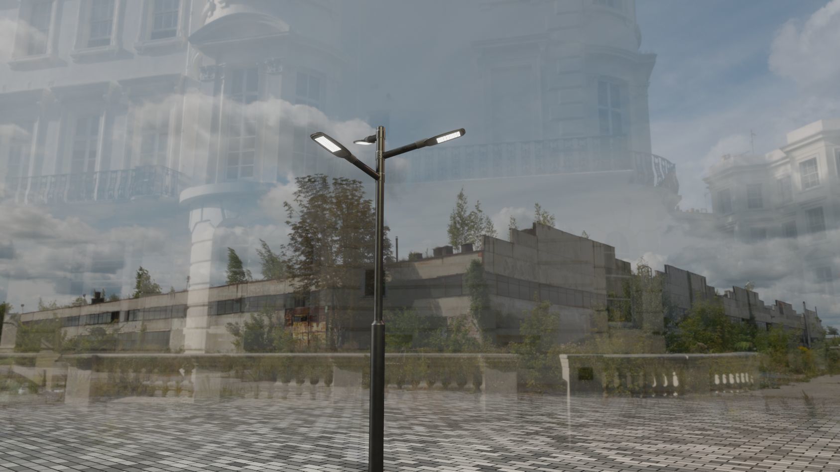 Street Light 12 version 5 3m with pole 3 Low-poly 3D model_85