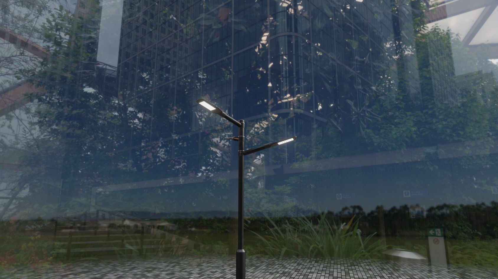 Street Light 12 version 5 3m with pole 3 Low-poly 3D model_8