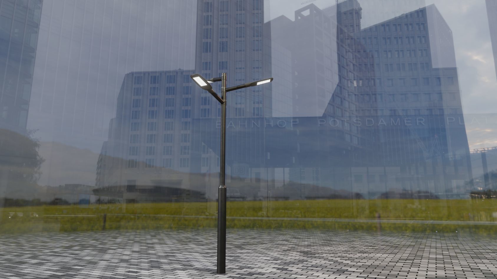 Street Light 12 version 5 3m with pole 3 Low-poly 3D model_84
