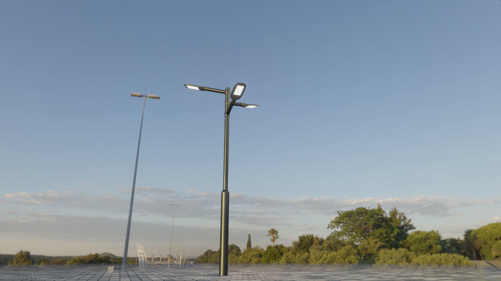 Street Light 12 version 5 3m with pole 3 Low-poly 3D model_80