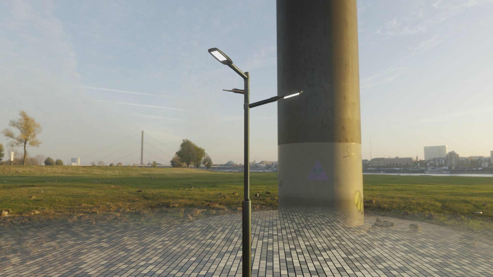 Street Light 12 version 5 3m with pole 3 Low-poly 3D model_1
