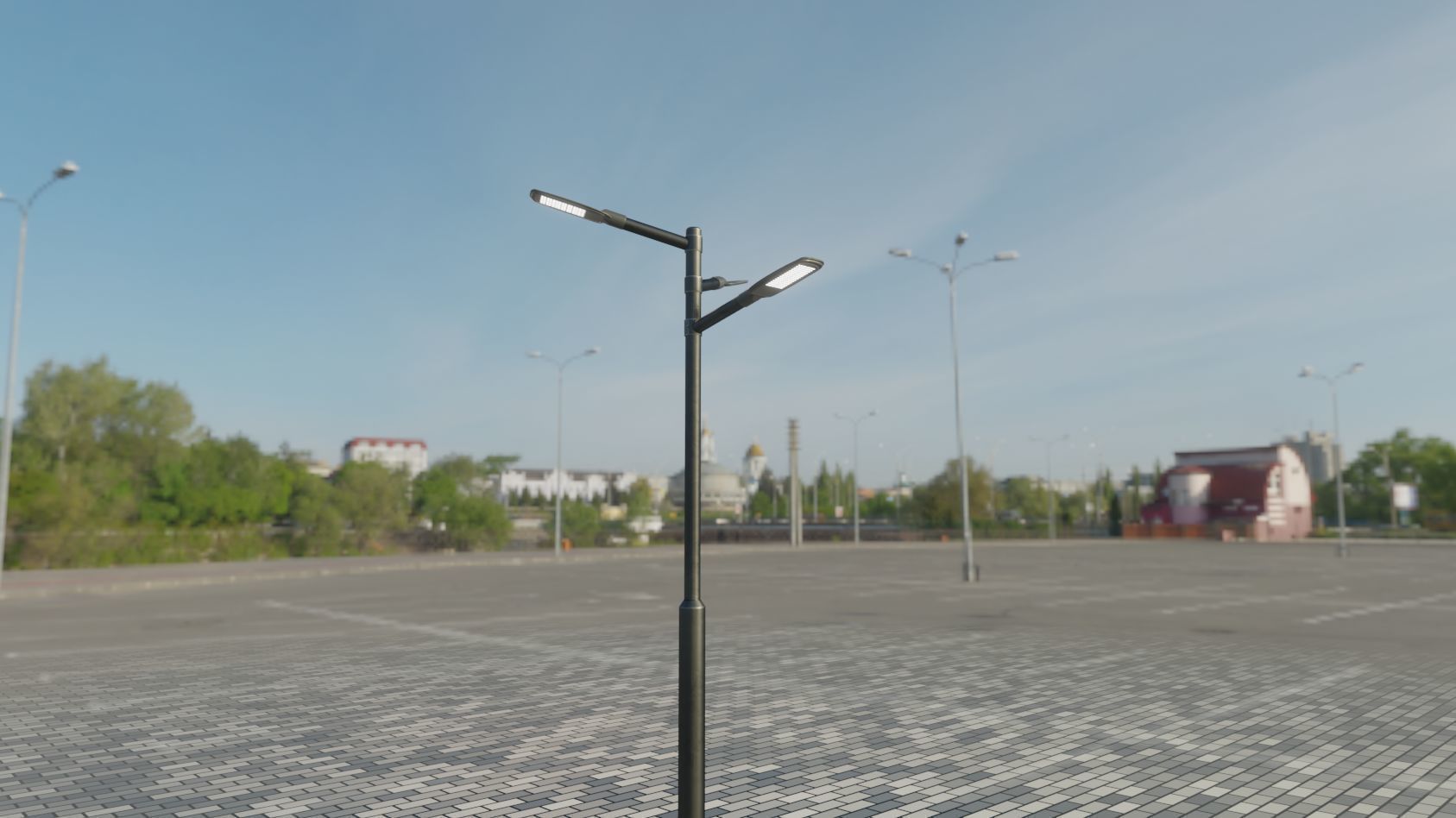 Street Light 12 version 5 3m with pole 3 Low-poly 3D model_11