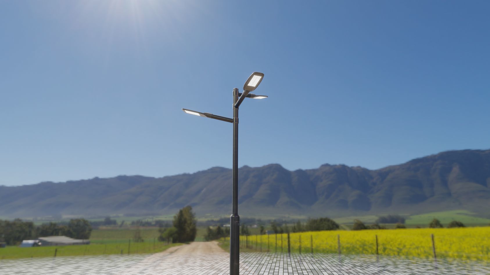 Street Light 12 version 5 3m with pole 3 Low-poly 3D model_90