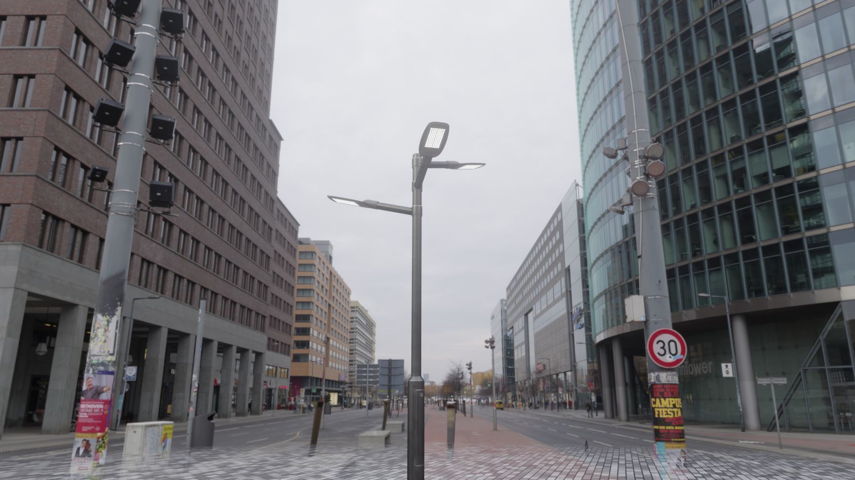 Street Light 12 version 5 3m with pole 3 Low-poly 3D model_91