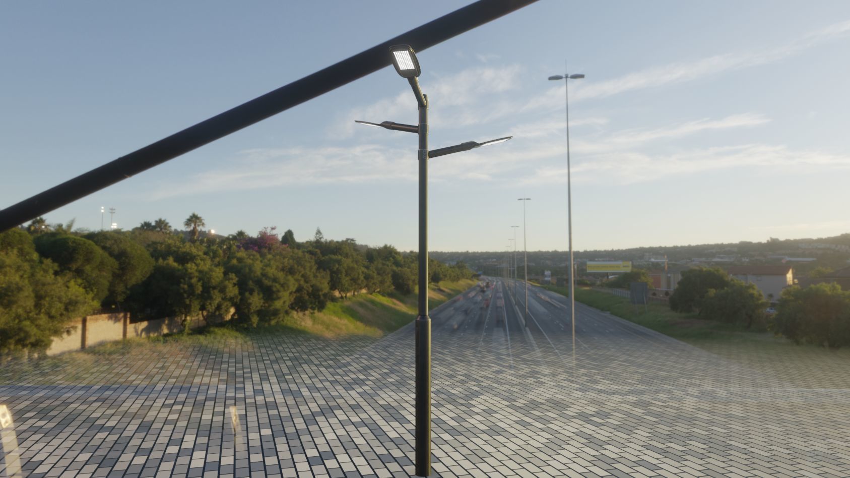 Street Light 12 version 5 3m with pole 3 Low-poly 3D model_6