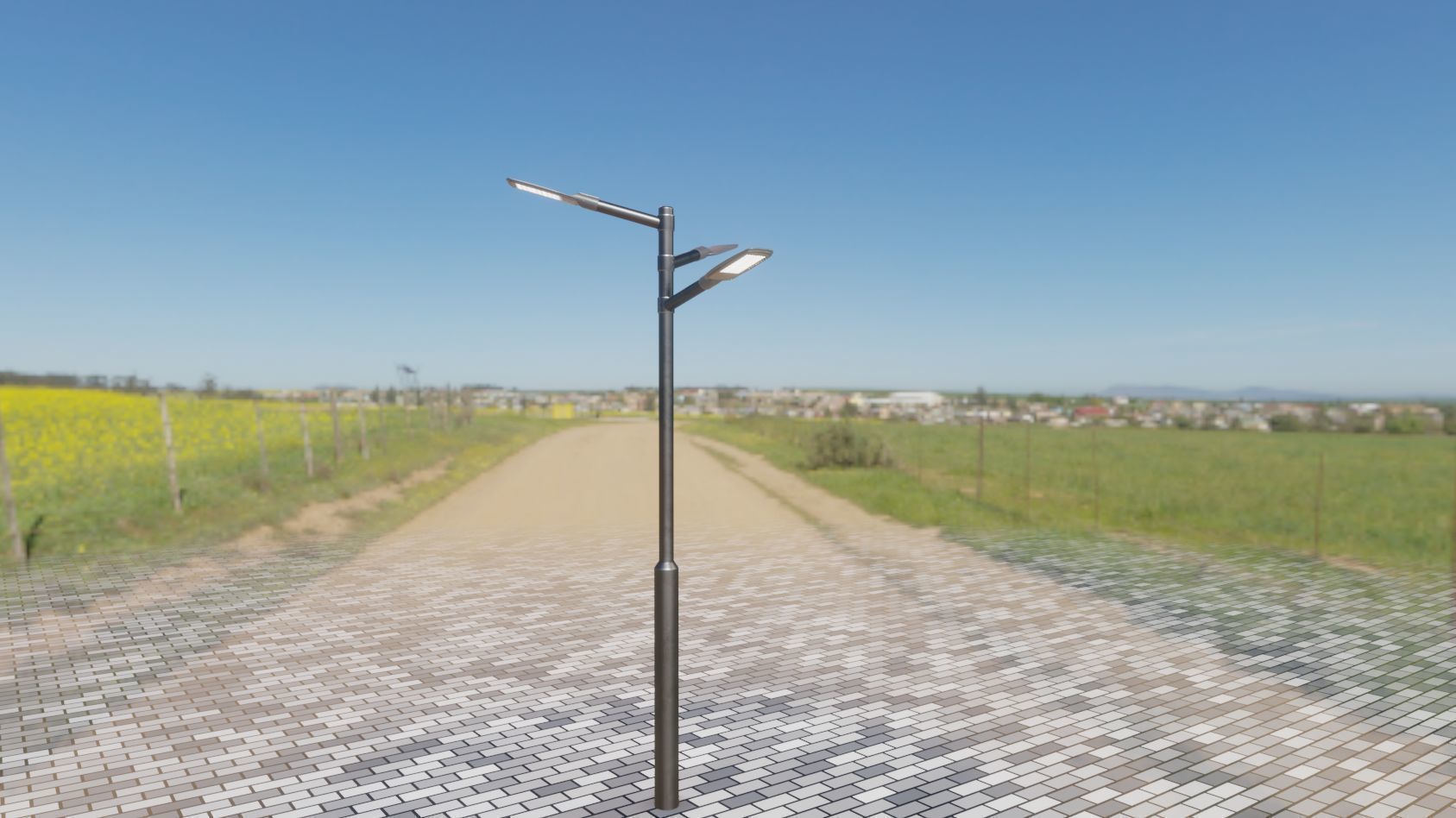 Street Light 12 version 5 3m with pole 3 Low-poly 3D model_45