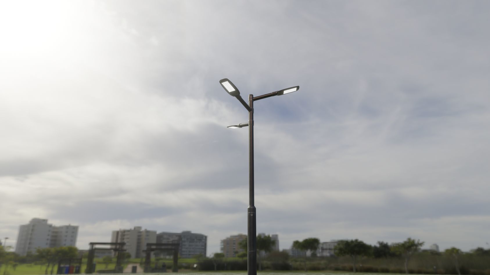 Street Light 12 version 5 3m with pole 3 Low-poly 3D model_29