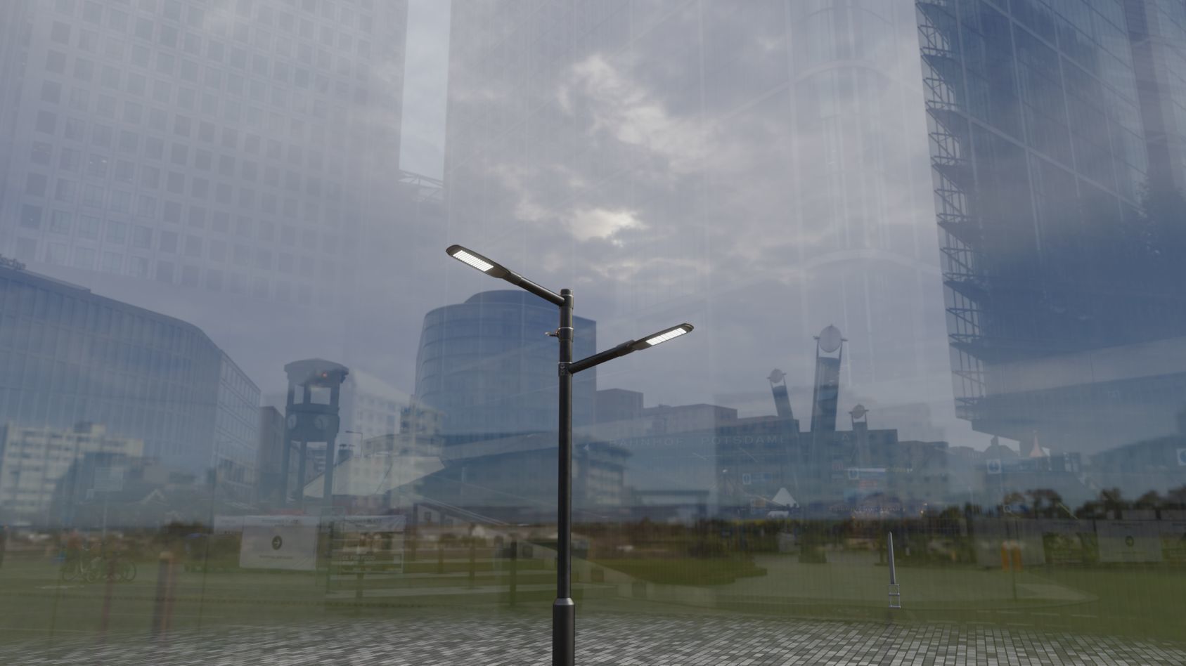 Street Light 12 version 5 3m with pole 3 Low-poly 3D model_9