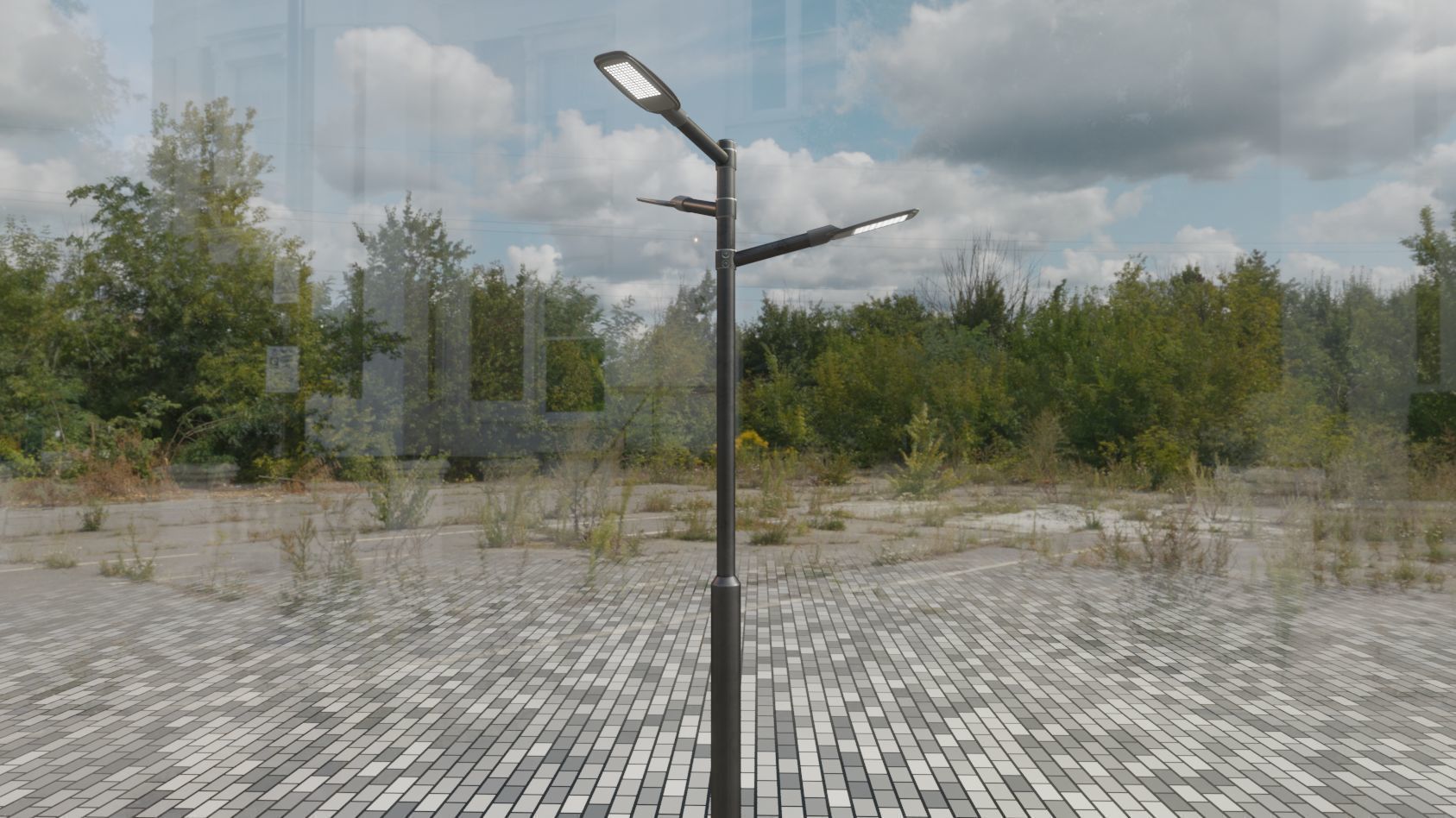 Street Light 12 version 5 3m with pole 3 Low-poly 3D model_40