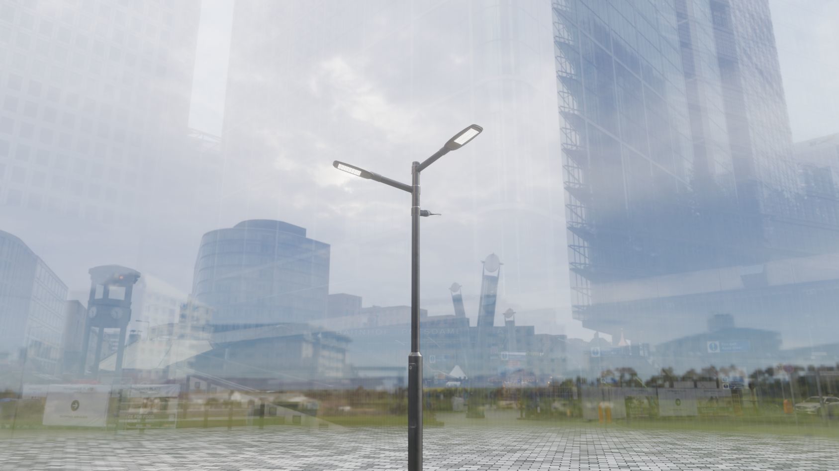 Street Light 12 version 5 3m with pole 3 Low-poly 3D model_99