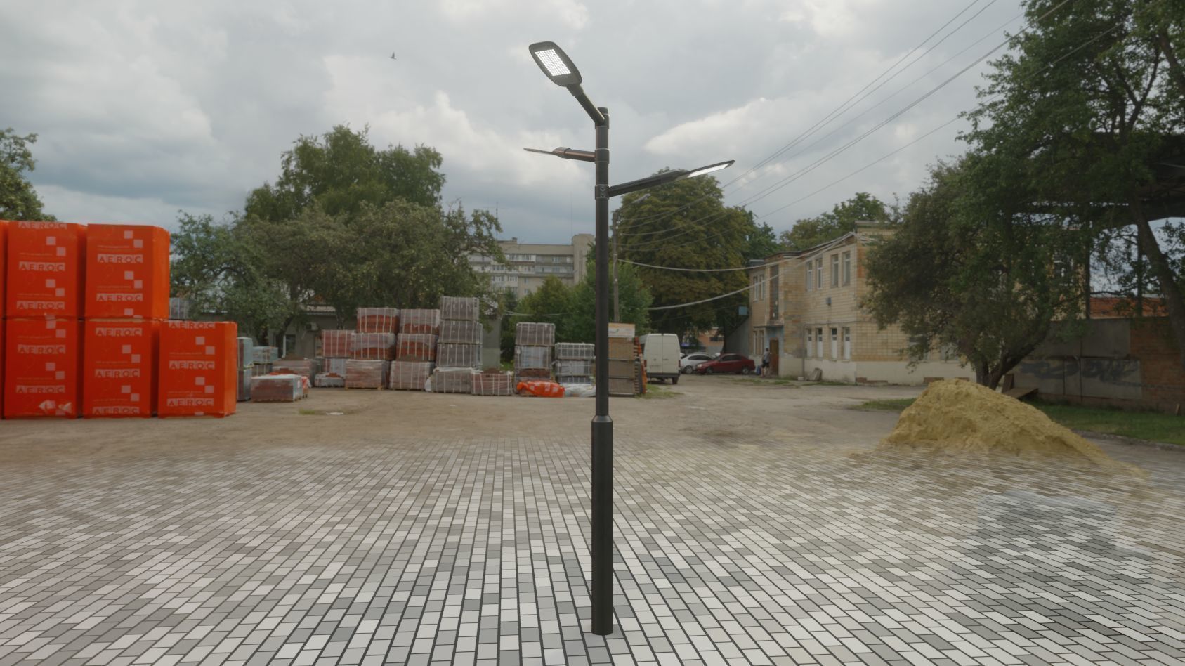 Street Light 12 version 5 3m with pole 3 Low-poly 3D model_7