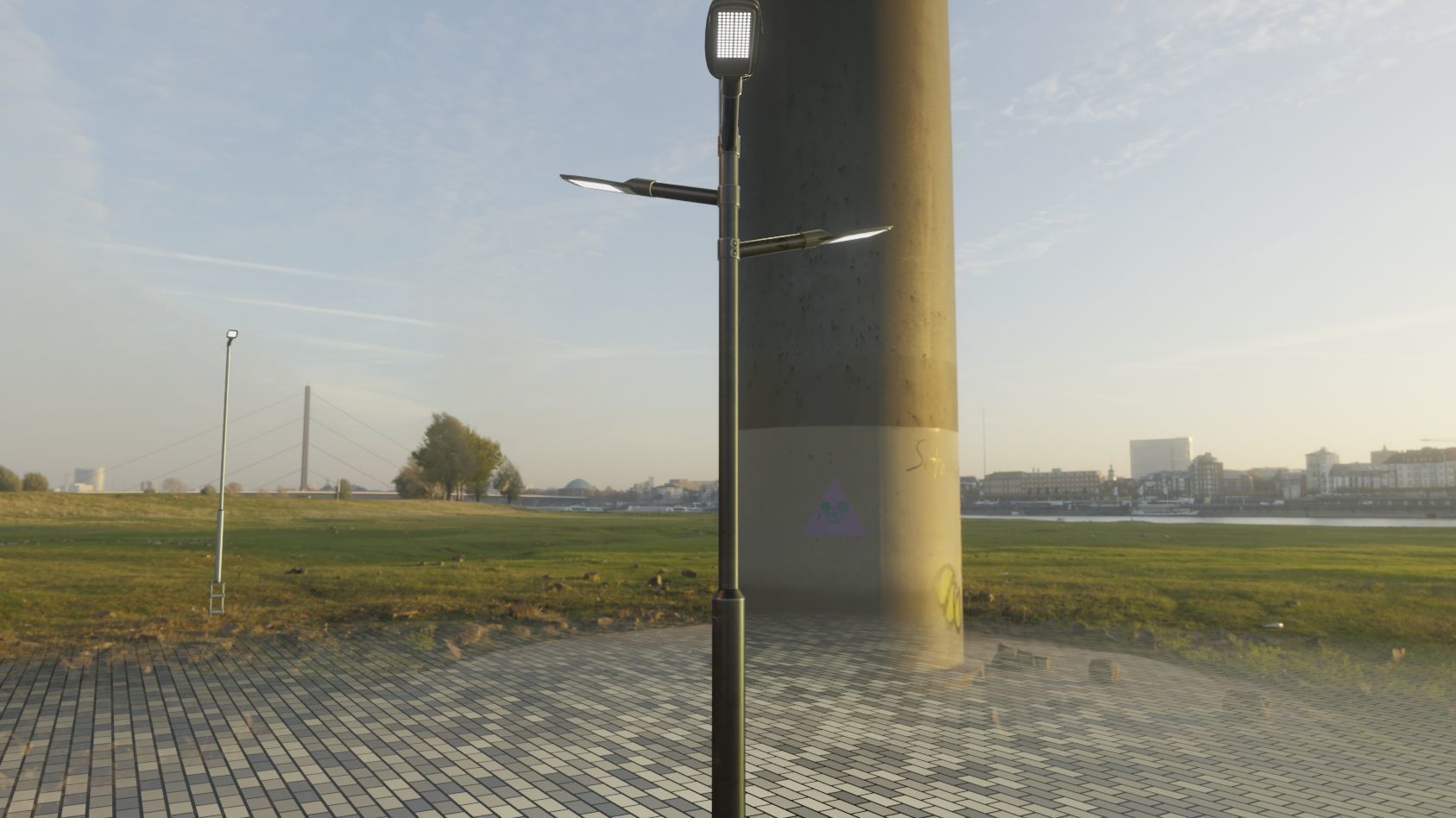 Street Light 12 version 5 3m with pole 3 Low-poly 3D model_37