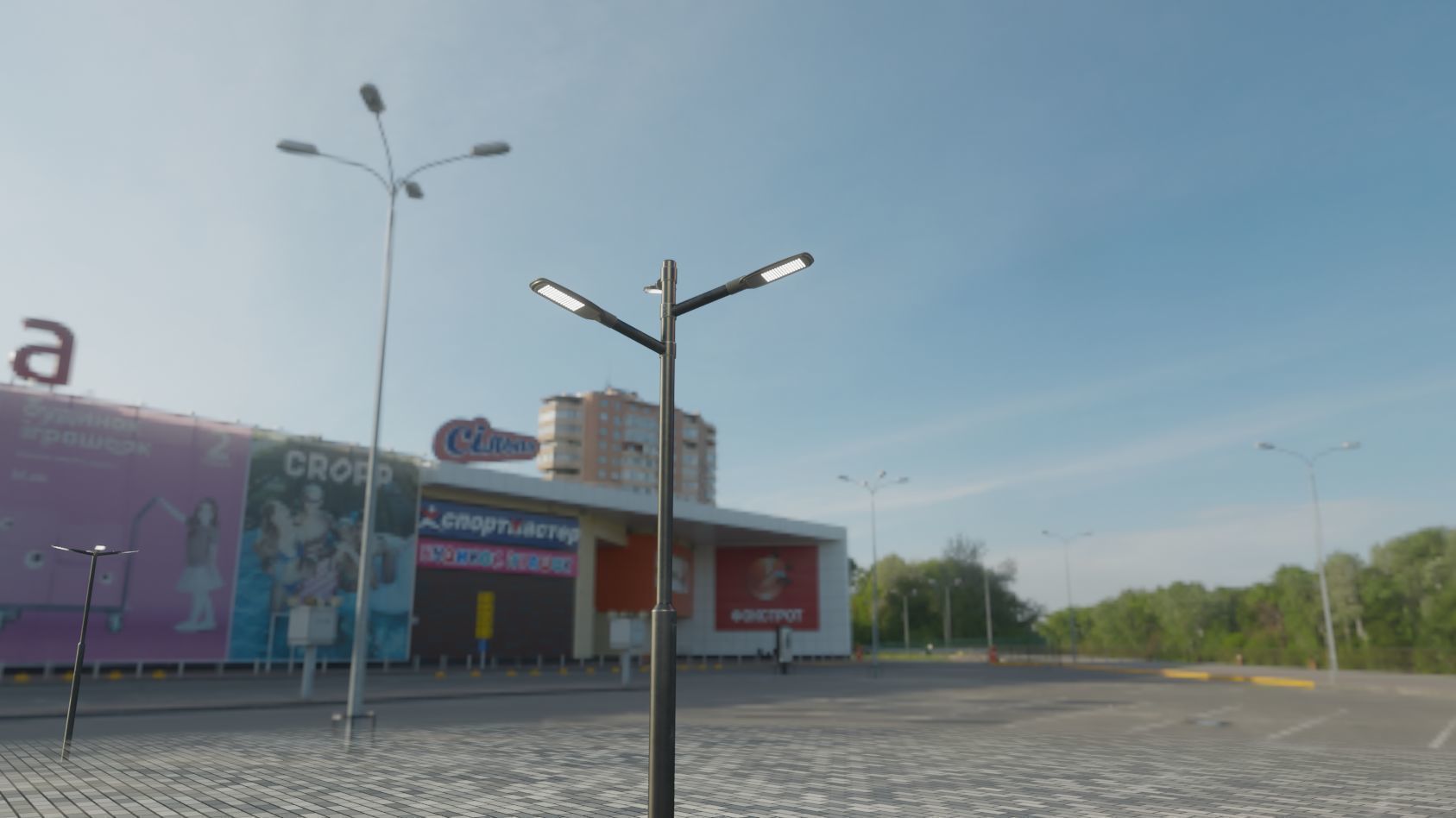Street Light 12 version 5 3m with pole 3 Low-poly 3D model_86