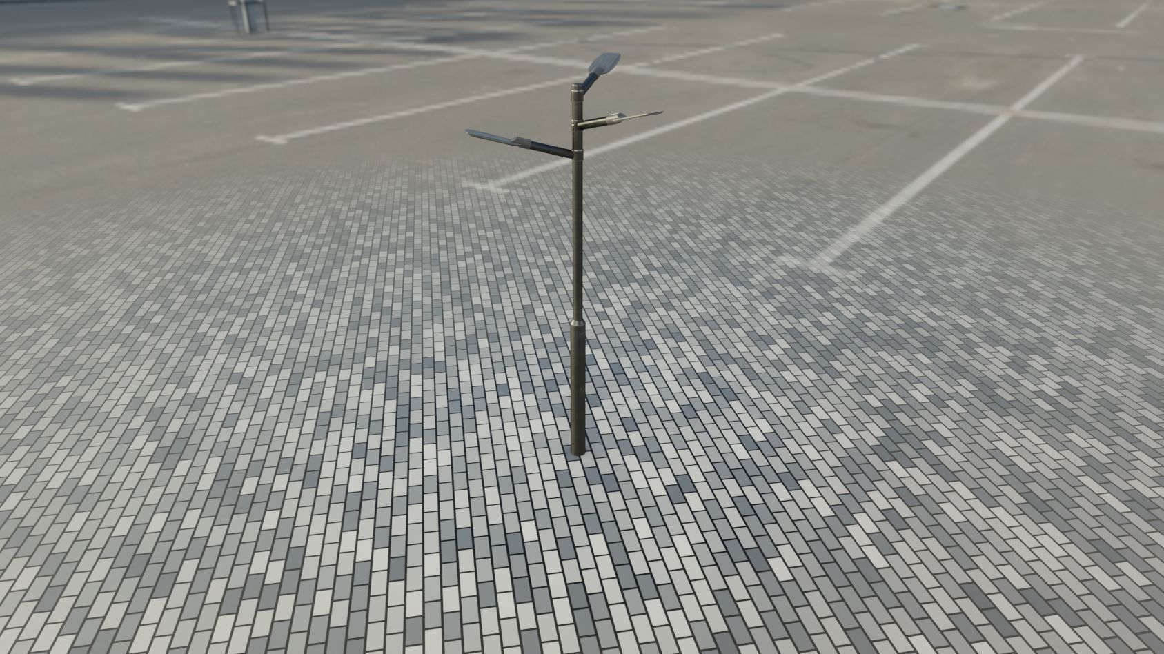 Street Light 12 version 5 3m with pole 3 Low-poly 3D model_56