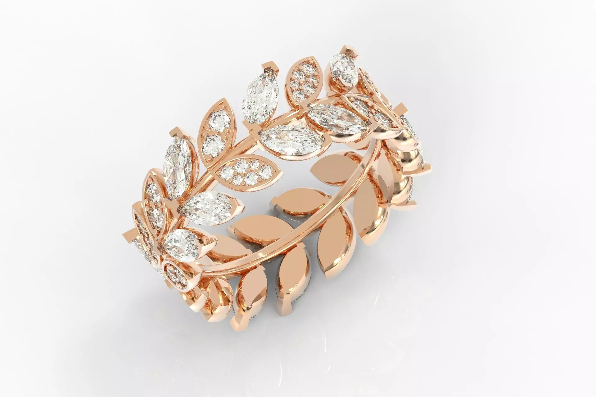 wedding leaf ring caesar wreath flora 3D print model