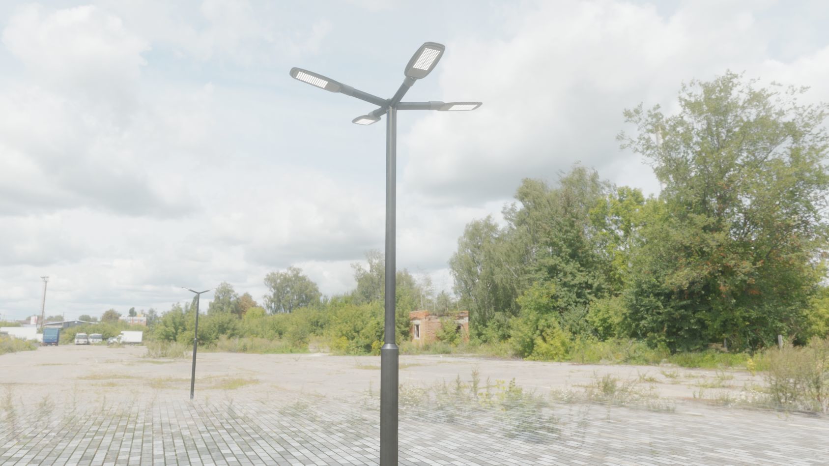Street Light 12 version 4 3m with pole 3 Low-poly 3D model_88