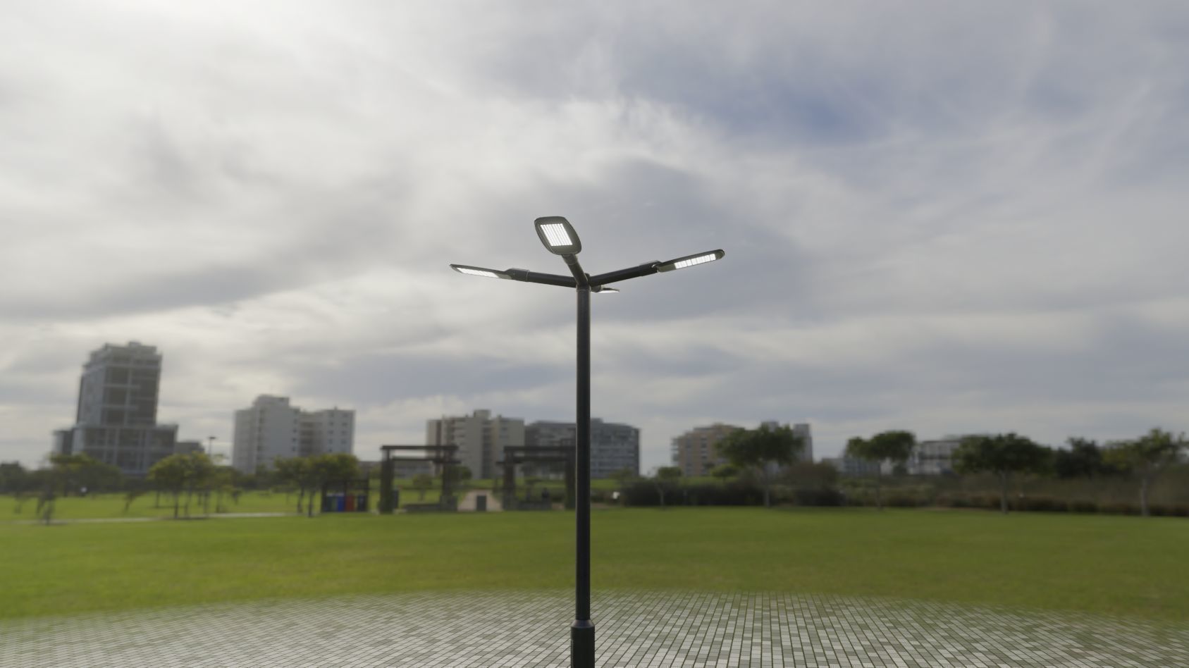 Street Light 12 version 4 3m with pole 3 Low-poly 3D model_22