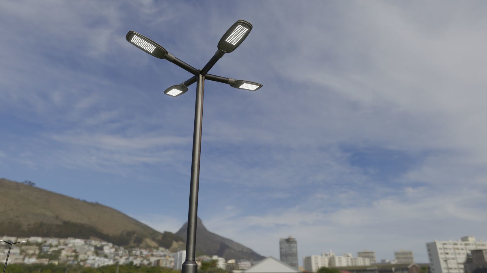 Street Light 12 version 4 3m with pole 3 Low-poly 3D model_1