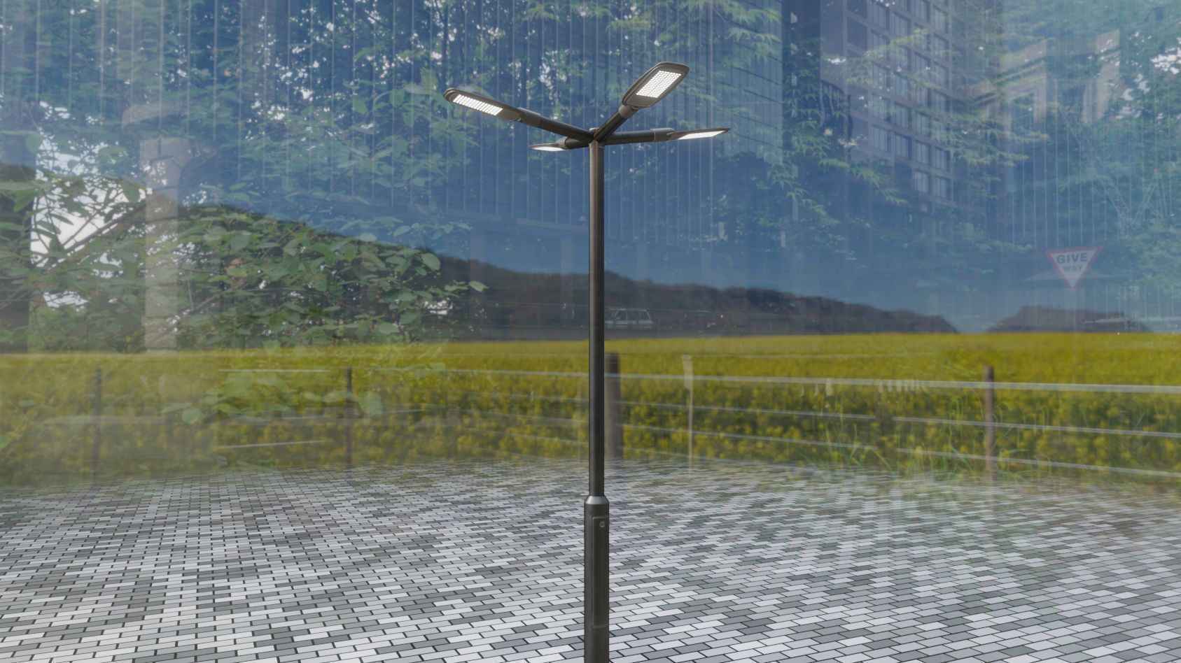 Street Light 12 version 4 3m with pole 3 Low-poly 3D model_10